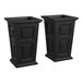 Two black rectangular Mayne Wyndham planters.