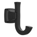 An American Standard matte black double robe hook on a white background.