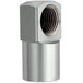 A Fisher stainless steel close elbow threaded pipe fitting.