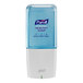 A Purell® ES10 white automatic soap dispenser filled with liquid soap.