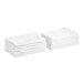 A stack of Monarch Brands white cotton ribbed terry bar towels.