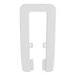 A white plastic rectangular wall plate with two holes.