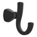 An American Standard matte black metal double robe hook.