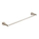 An American Standard Edgemere brushed nickel towel bar with metal knobs.