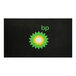 A black M+A Matting SuperScrape Impressions mat with a yellow and green flower