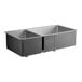 An American Standard stainless steel sink with two compartments.