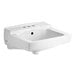 An American Standard white vitreous china wall-mount lavatory sink with a hole for faucets.