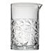 A Tablecraft clear glass stirring glass with a diamond pattern.