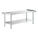 A Steelton stainless steel equipment stand with galvanized steel legs and undershelf.
