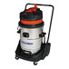 A Goodway wet flood vacuum cleaner on wheels with a black handle.
