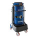 A blue and black Goodway Technologies wet/dry vacuum on wheels.