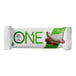 A ONE Chocolate Almond Bliss protein bar in white and green packaging.