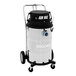 A Goodway stainless steel wet/dry vacuum cleaner on wheels.