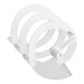 A white plastic Bunn hopper auger with a spiral design and a handle.