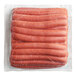 A package of Sabrett Skinless Beef Franks in plastic.