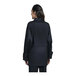 The back view of a person wearing a black Uncommon Chef Pescara chef coat.