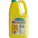 A yellow container of corn oil with a green label.