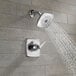 The chrome Delta shower trim kit with a monitor pressure balancing cartridge and knob.