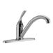 A chrome Delta kitchen faucet with a single lever handle.