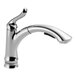 A Delta Linden chrome kitchen faucet with a lever handle.
