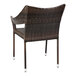 A Flash Furniture Ethan Espresso synthetic rattan arm chair with a metal frame.