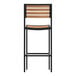 A Flash Furniture Lark stackable bar stool with a wooden seat and back.