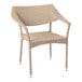 A Flash Furniture natural synthetic rattan arm chair.