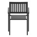 A black Flash Furniture outdoor arm chair with a slat back.