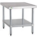 Regency 30 inch x 24 inch 18-Gauge Stainless Steel Mixer Table with Galvanized Legs and Undershelf