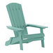 A teal Charlestown faux wood Adirondack chair with armrests.