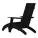 A black Flash Furniture faux wood Adirondack chair with a black ottoman.