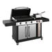 A Black Blackstone Liquid Propane Outdoor Griddle with Rangetop Burner on a white background.