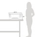 A woman using a Vollrath stackable wire chafer stand on a table.