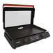 A Blackstone 22" electric tabletop griddle with a hood.