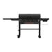 A Blackstone 2322 Omnivore Liquid Propane Outdoor Griddle on wheels.