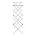 A white folding Household Essentials clothes drying rack with silver legs.
