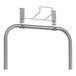 A metal rack with a metal bar and clip on it.