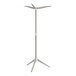 A white metal tripod drying rack with a white stand.