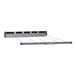 A grey metal Household Essentials 5-line drying rack with a long wire attached to it.