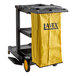 A Lavex Premium janitor cart with a yellow bag.