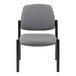 A Boss gray vinyl guest chair with black legs.