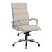 A beige Boss high-back office chair with chrome legs.