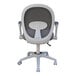 A Boss white and gray mesh office chair.