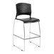 A Boss black stack stool with chrome legs.