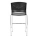 A Boss black stack stool with a chrome sled frame.