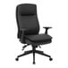 A Boss black office chair with armrests and wheels.