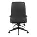 A Boss black office chair with wheels and adjustable arms.