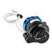 A black and blue HeyCafe Buddy On / Off Power Switch with white wires attached.