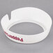 A white plastic Tablecraft salad dressing dispenser collar with maroon text.