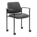 A Boss black Caressoft vinyl guest chair with casters.